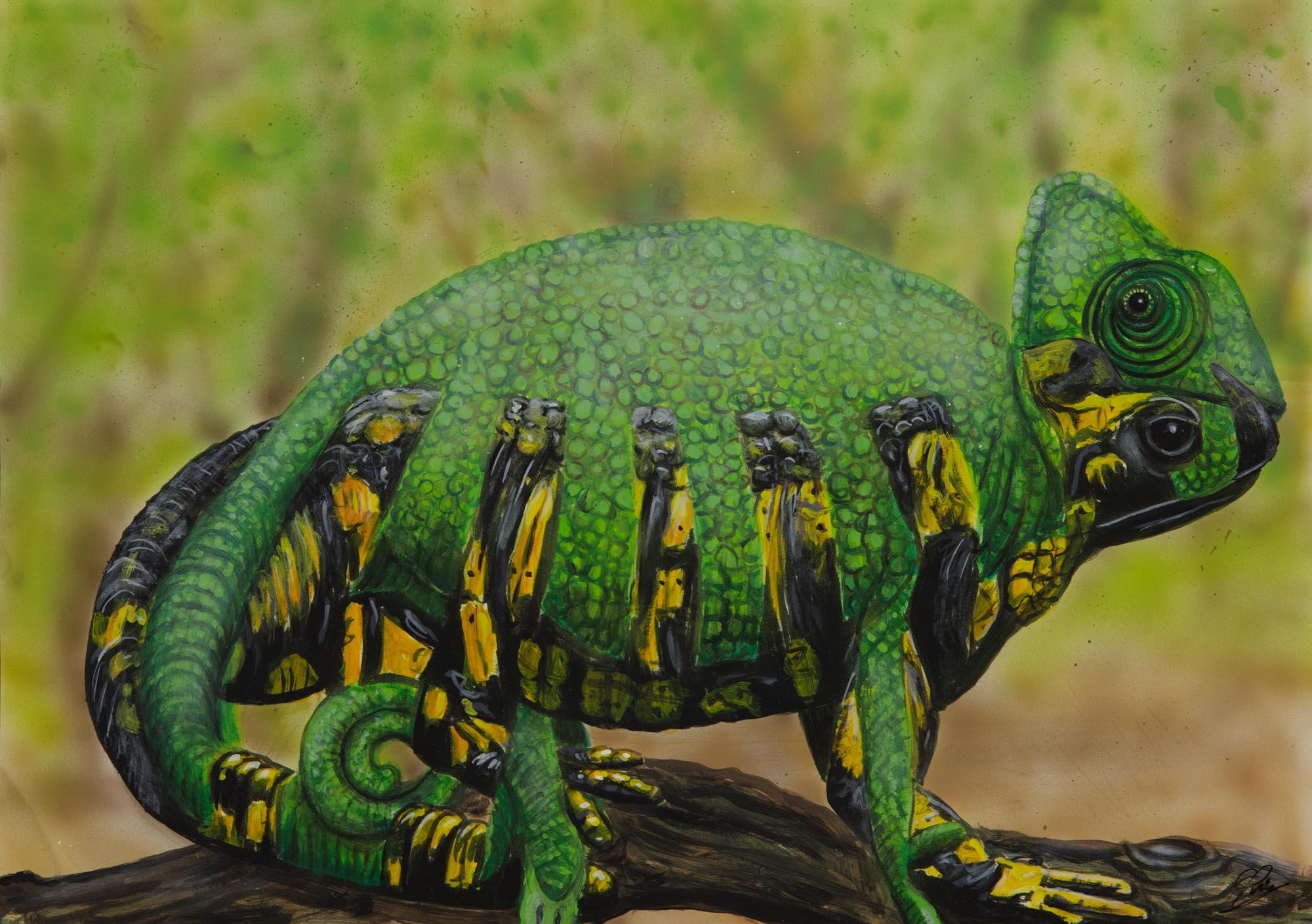 Cee Pil (Belgian, b.1977), Chameleonlizzard
