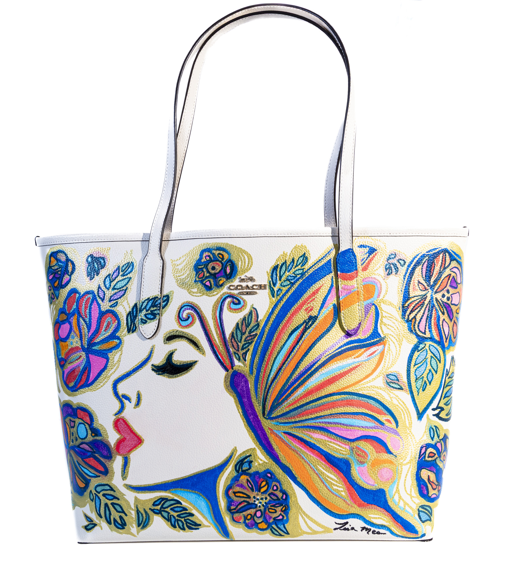 Lisa Mee (American, b.1974)Lisa Mee X Coach Multicolor on White City Tote